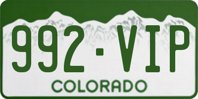 CO license plate 992VIP