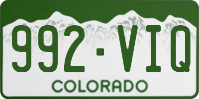 CO license plate 992VIQ