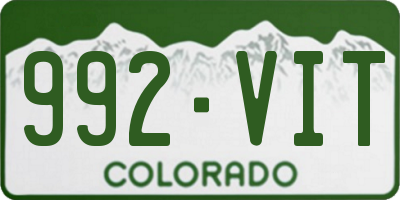 CO license plate 992VIT