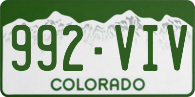 CO license plate 992VIV