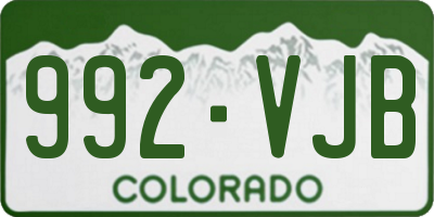 CO license plate 992VJB
