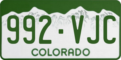 CO license plate 992VJC
