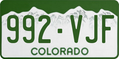 CO license plate 992VJF