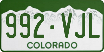 CO license plate 992VJL