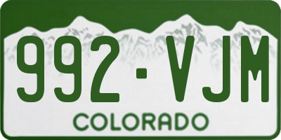 CO license plate 992VJM