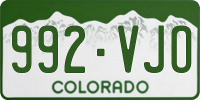 CO license plate 992VJO