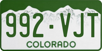 CO license plate 992VJT