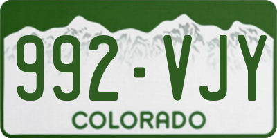 CO license plate 992VJY