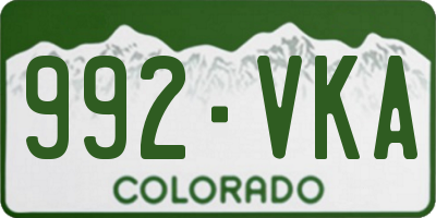 CO license plate 992VKA