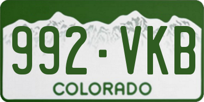 CO license plate 992VKB