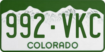 CO license plate 992VKC