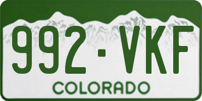 CO license plate 992VKF
