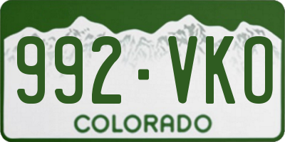 CO license plate 992VKO