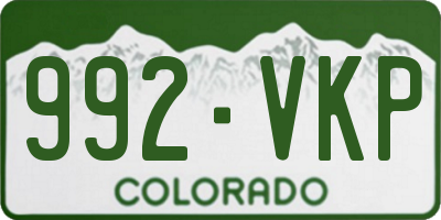 CO license plate 992VKP
