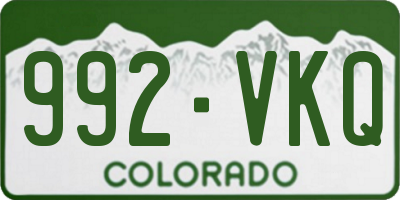 CO license plate 992VKQ