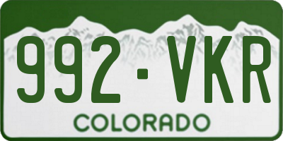 CO license plate 992VKR
