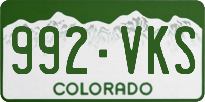 CO license plate 992VKS