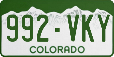 CO license plate 992VKY