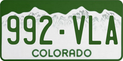 CO license plate 992VLA