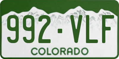 CO license plate 992VLF