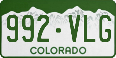 CO license plate 992VLG