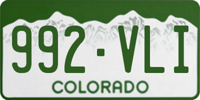 CO license plate 992VLI