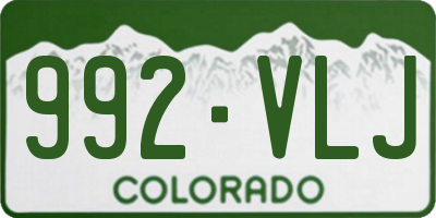 CO license plate 992VLJ
