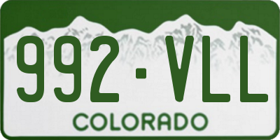 CO license plate 992VLL