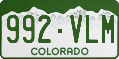 CO license plate 992VLM