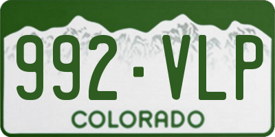 CO license plate 992VLP