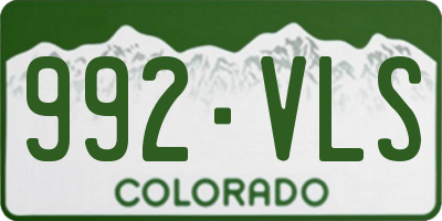CO license plate 992VLS
