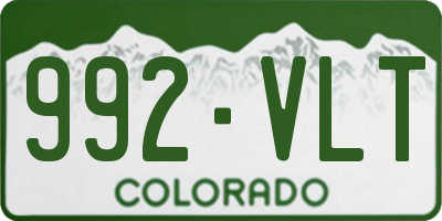 CO license plate 992VLT