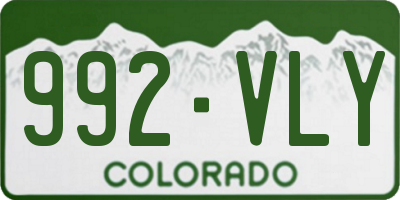 CO license plate 992VLY