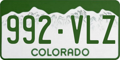 CO license plate 992VLZ