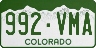 CO license plate 992VMA