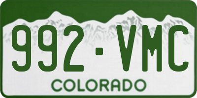CO license plate 992VMC