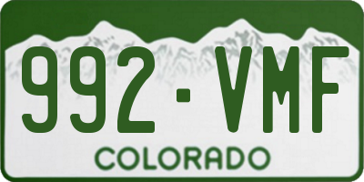 CO license plate 992VMF