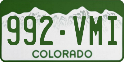 CO license plate 992VMI