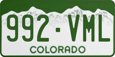 CO license plate 992VML