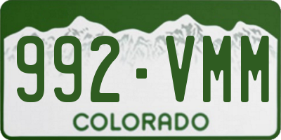 CO license plate 992VMM