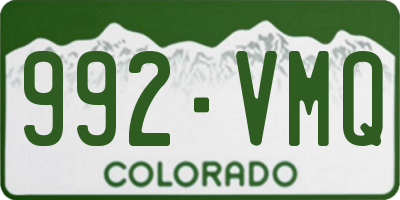 CO license plate 992VMQ