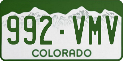 CO license plate 992VMV