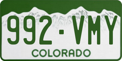 CO license plate 992VMY