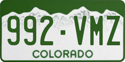 CO license plate 992VMZ