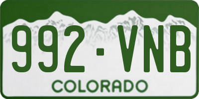 CO license plate 992VNB