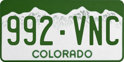 CO license plate 992VNC