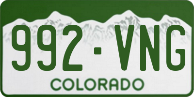 CO license plate 992VNG