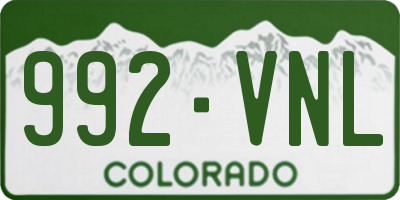CO license plate 992VNL