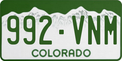 CO license plate 992VNM