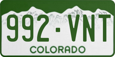 CO license plate 992VNT